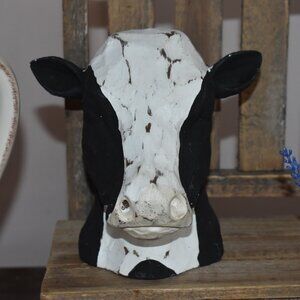 Distressed Wood Farm Cow Head Rustic Country Cottage Farmhouse Kitchen Decor